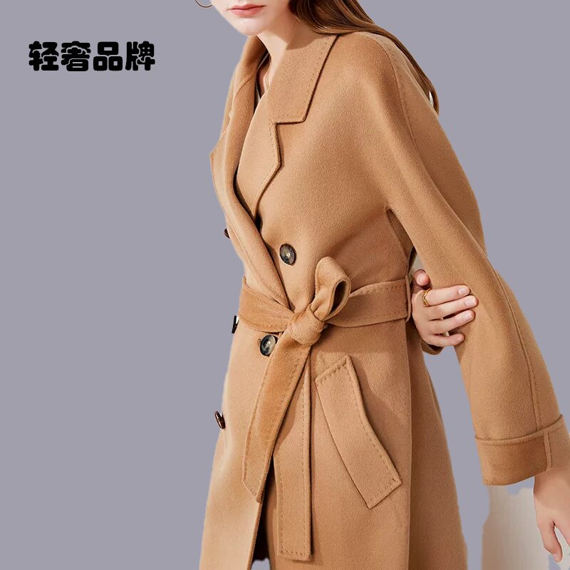 朗姿约定双面羊绒大衣女中长款2025年新款高端秋冬小个子双面呢