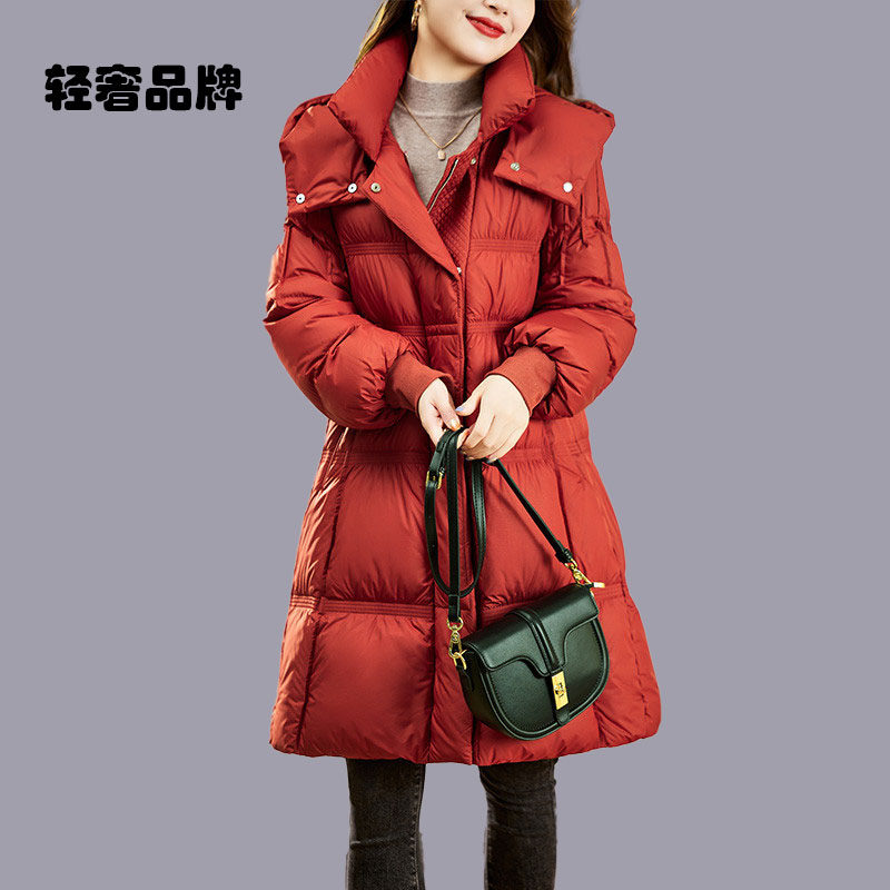 朗姿约定中长款白鸭绒羽绒服女洋气2026年新款冬季高级感加厚修身