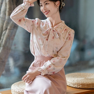 柒量一裁百小个子秋款粉色花边拼接优雅半身裙女中长A字裙摆1524