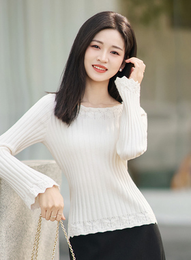 柒量一裁小个子白色冬季新款毛织上衣流行的女款修身内搭3829