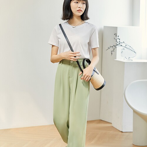 春秋新款高腰显瘦阔腿裤