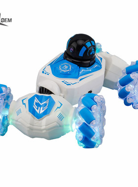 IQOEM专利产品双遥控扭变摄像车360度电调镜头视频遥控特技车玩具