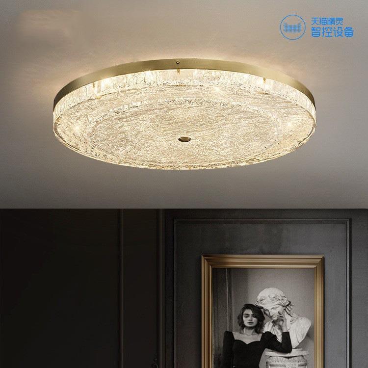 led吸顶灯后现代轻奢客厅灯简约现代北欧卧室灯房间全铜灯具