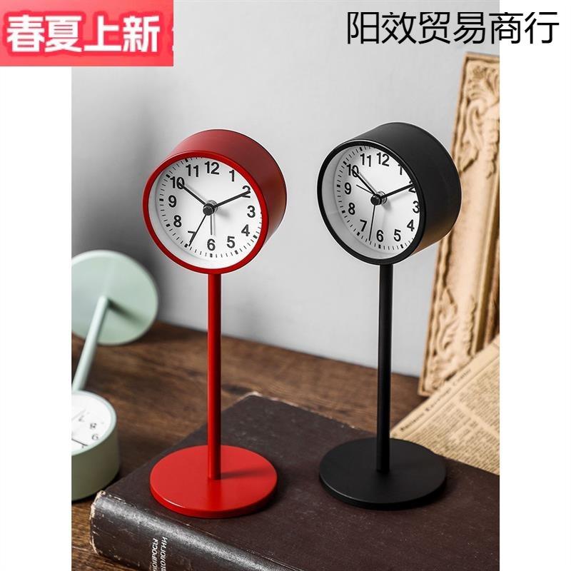 极简闹钟简约北欧风格学生用静音床头钟表创意书桌摆件个性小座钟