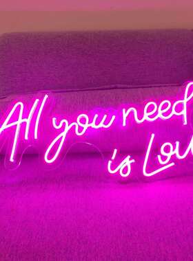 led霓虹灯all you need is love 字母造型广告灯招牌发光字装饰灯