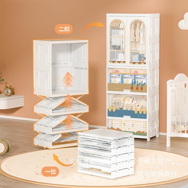 折叠免安装衣柜卧室衣物卡通双开门宝宝收纳柜挂衣整理儿童衣柜