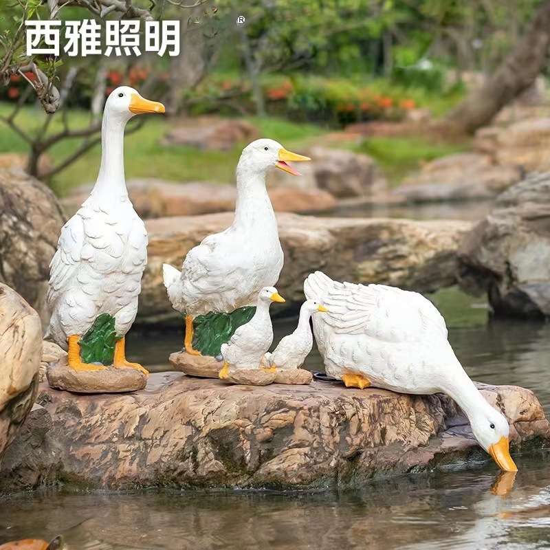 LED户外发光鸭子造型灯公园花园庭院景观布置装饰仿真动物草坪灯