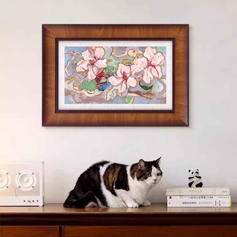 繁花奔马法式复古客厅书房柜挂画卧室中古风餐厅小众抽象装饰画