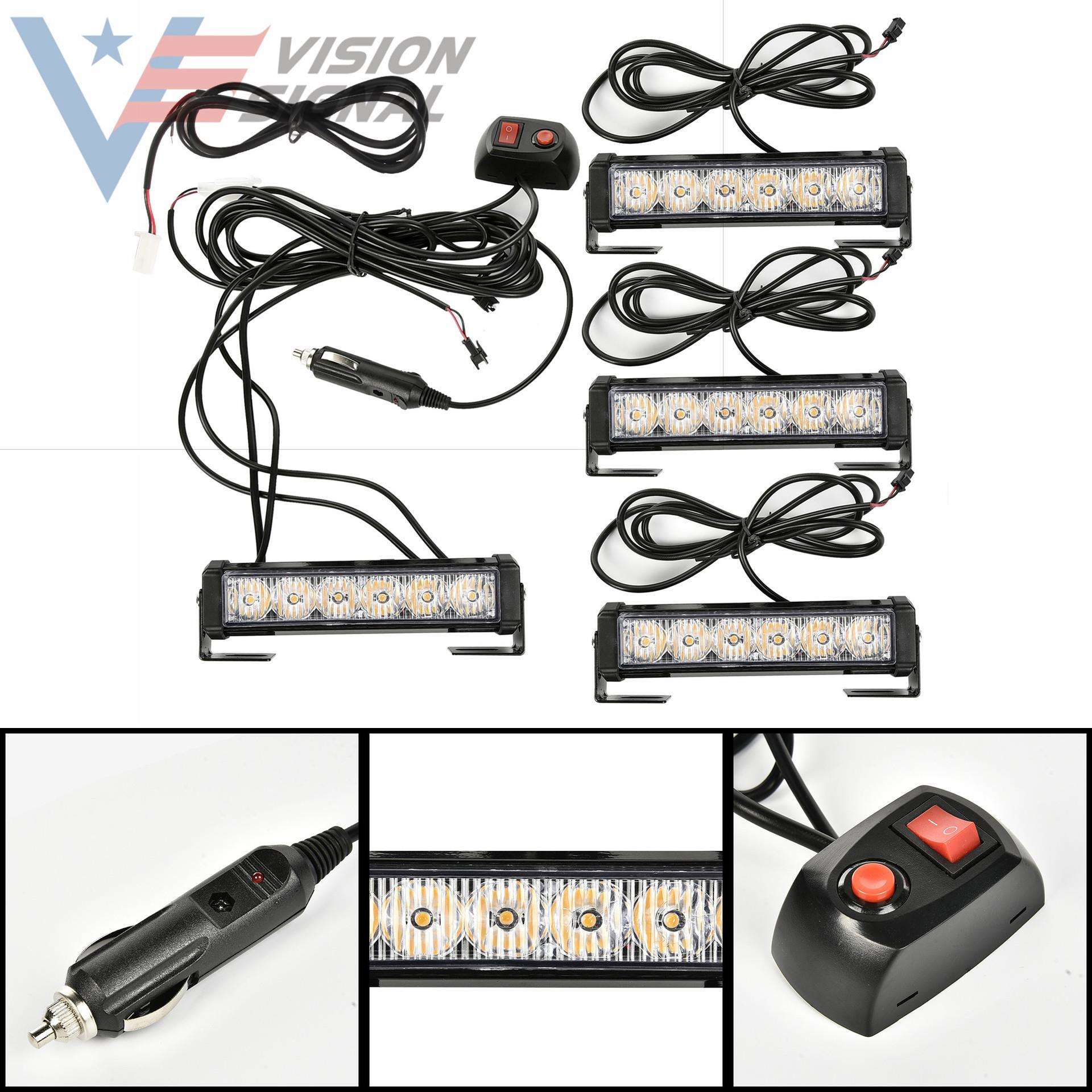 6LED爆闪灯 4*6LED警示灯 12-24V货车尾灯 一拖四中网灯 侧边灯