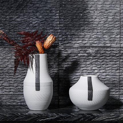 新中式现代简约陶瓷摆件花瓶器手工艺品家居售楼处样板间软装饰品