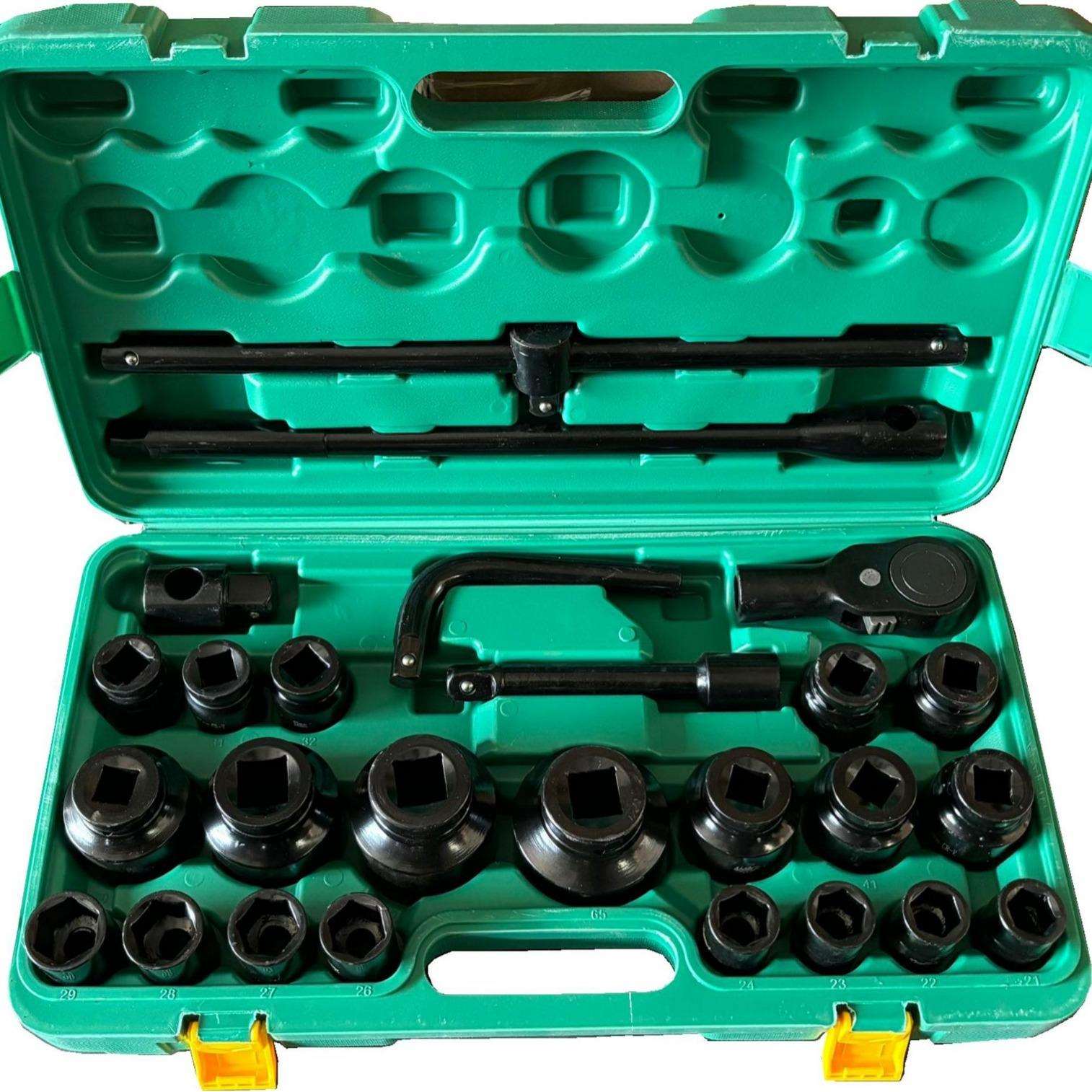 26件重型套筒19mm3/4重型六角套筒气动套筒组套套筒扳手重型套筒