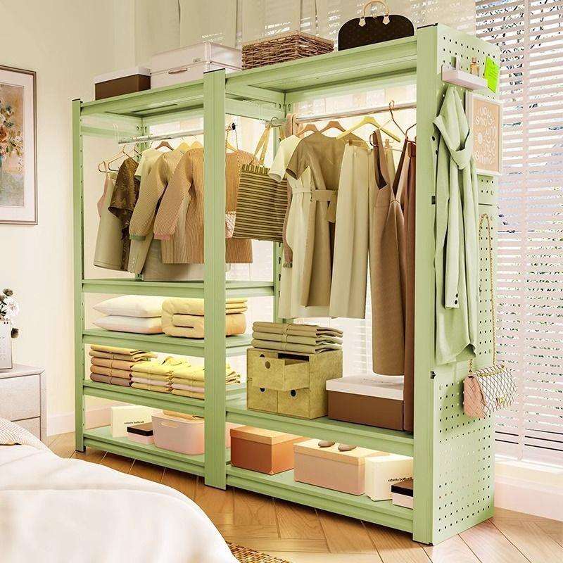 ∝货架衣柜落地式立式出租房简易衣架家用卧室房间多层挂衣架收纳