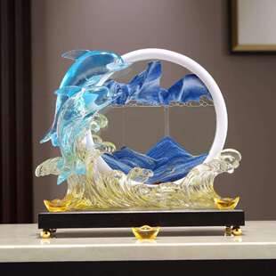 乘风破浪海豚酒柜装饰品摆件家居客厅餐边柜轻奢高级感小众软装