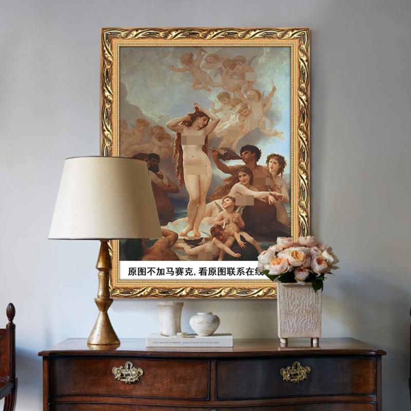 世界名画布格罗维纳斯的诞生挂画美女油画酒店人物装饰画天使壁画