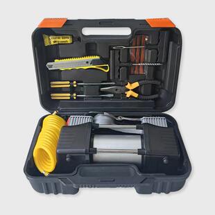 汽车车载充气泵双杠高压便捷式多功能轮胎打气泵加气工具套装跨境