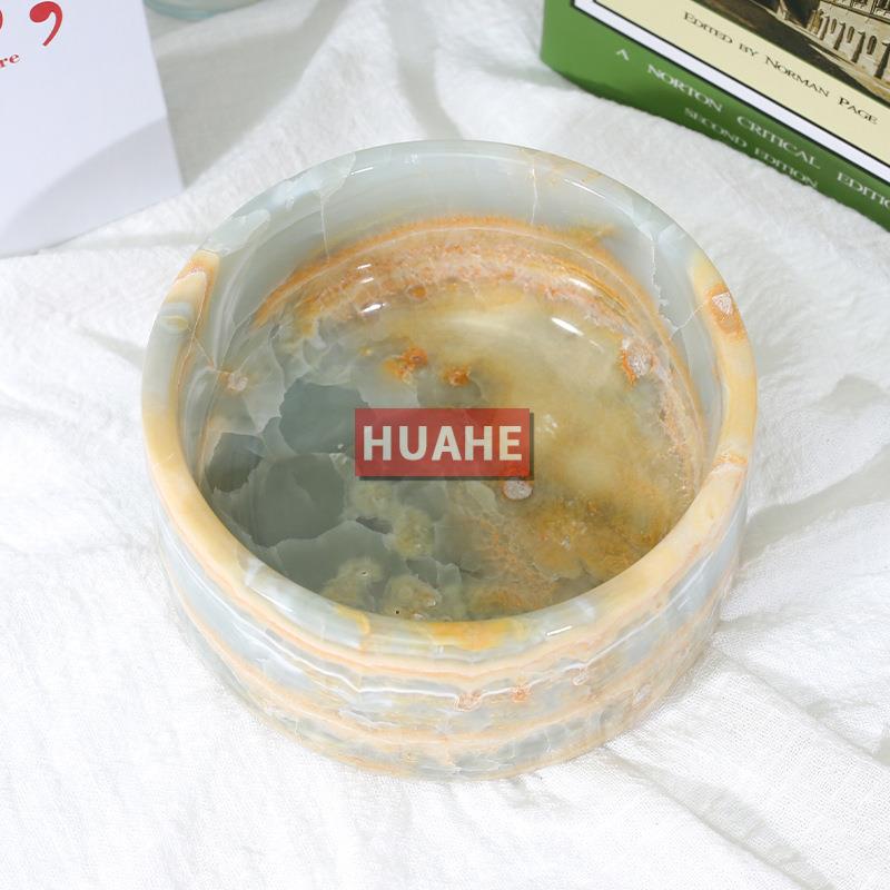 大理石宠物碗 天然蓝冰玉 圆形狗猫碗宠物碗底座托盘蜡烛香座灯座