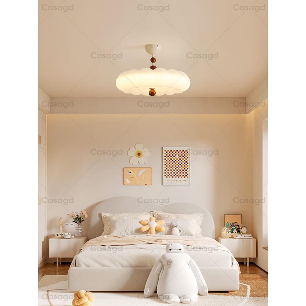 奶油风卧室灯护眼吸顶灯法式中古主卧灯儿童房灯书房南瓜灯