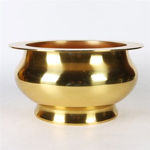 纯铜铜香炉 光身炉 供佛香插立香炉 佛事用品铜佛具铜炉 大炉铜鼎