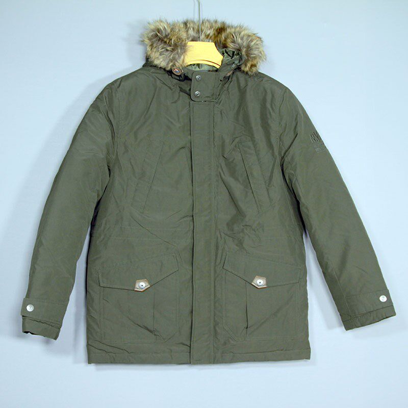 外贸男士秋冬季连帽工装棉服加厚加大码多口袋军绿色休闲棉衣外套