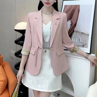 短款 新中式 高级感气质女神范薄款 外套女春夏2024新款 西服 国风西装