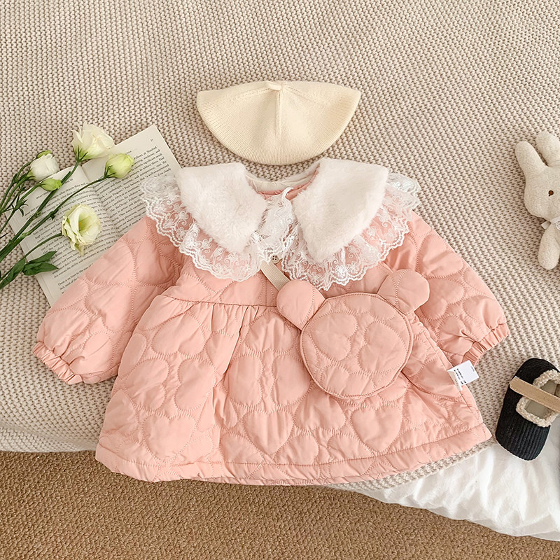 2024新款女宝宝连衣裙秋冬装婴幼儿公主裙子儿童洋气婴儿夹棉裙子