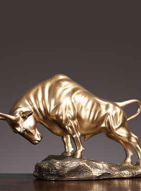 简约现代轻奢牛摆件酒柜电视柜办公桌面家居客厅牛运冲天装饰品