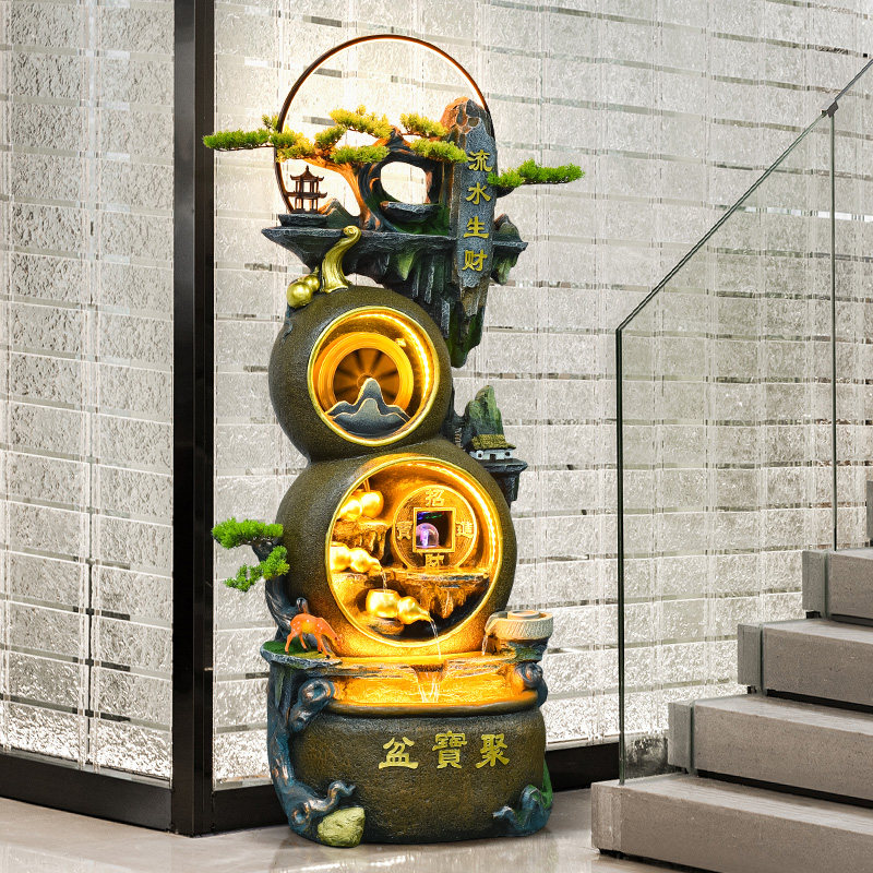 客厅假山流水招财摆件办公室风水轮葫芦喷泉装饰循环水景开业礼品,家居饰品,国学摆件,淘宝优惠券,粉丝福利购,淘宝优惠卷