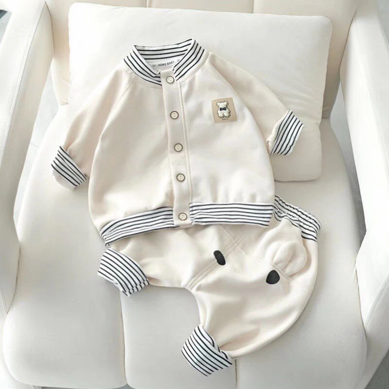婴儿衣服春季洋气可爱纯棉外套套装7八9十个月一岁男女宝宝春秋装