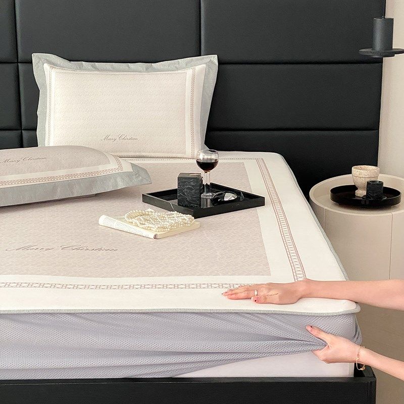 轻奢A类抗菌冰丝席三件套夏天 凉席床笠款家用双人可水洗空调席子,床上用品,冰丝席,淘宝优惠券,粉丝福利购,淘宝优惠卷