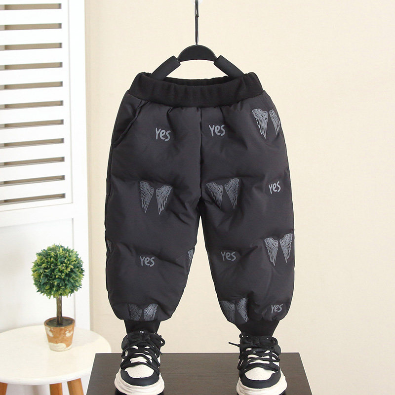 童装男童加绒裤子加厚儿童羽绒棉裤2024秋冬装新款洋气宝宝保暖裤