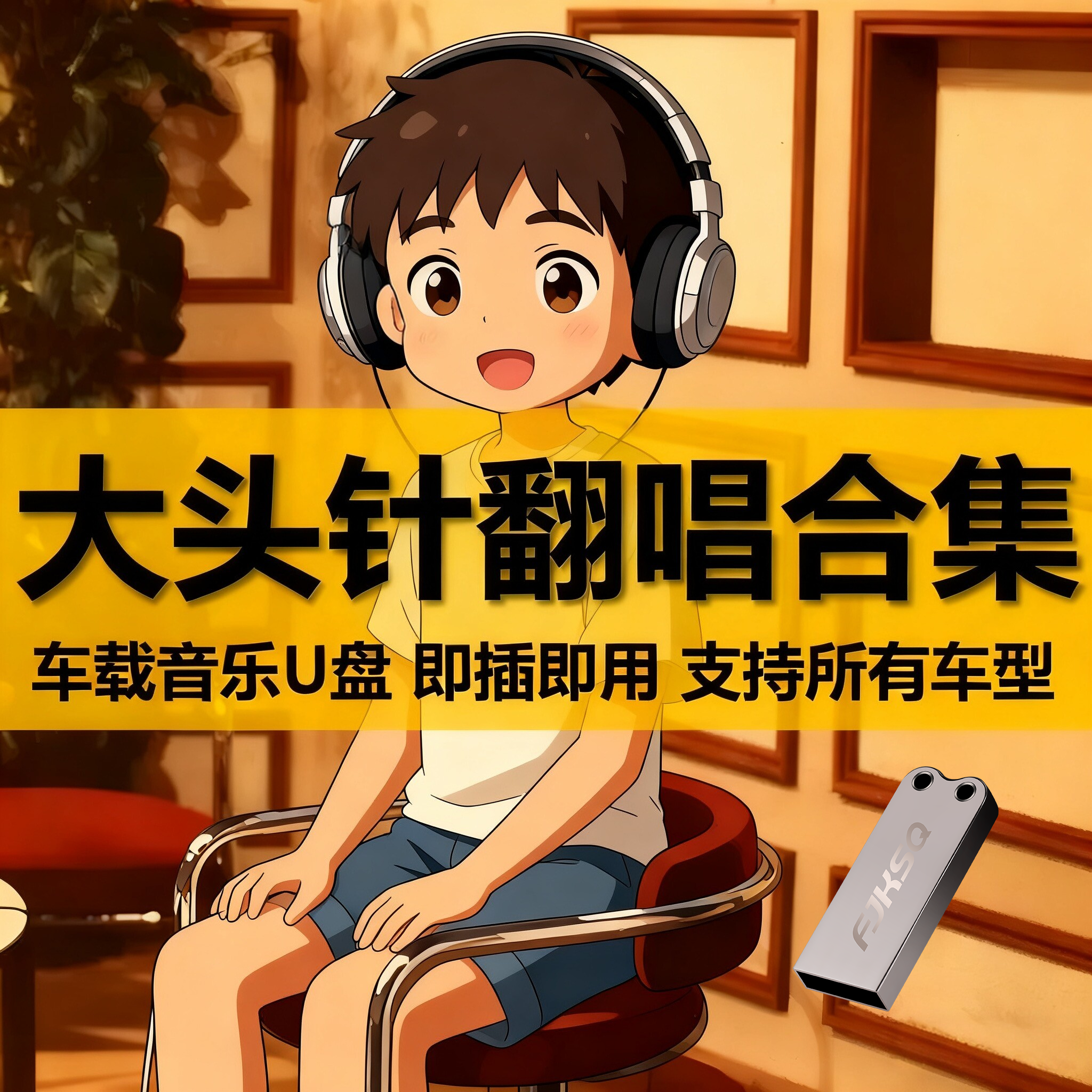 大头针AI翻唱全集车载U盘歌曲合集正品无损高品质车用音乐usb优盘