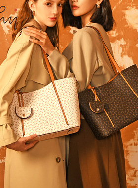 WHY托特包大包包经典老花单肩包大容量通勤女包休闲妈咪包2026新