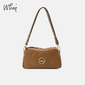 WHY女包植鞣皮斜挎真皮小方包踏花归去系列枕头包轻奢复古单肩包