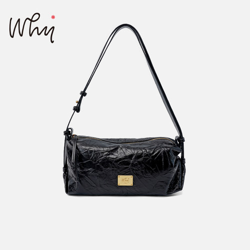 WHY褶皱吐司包单肩包复古大容量