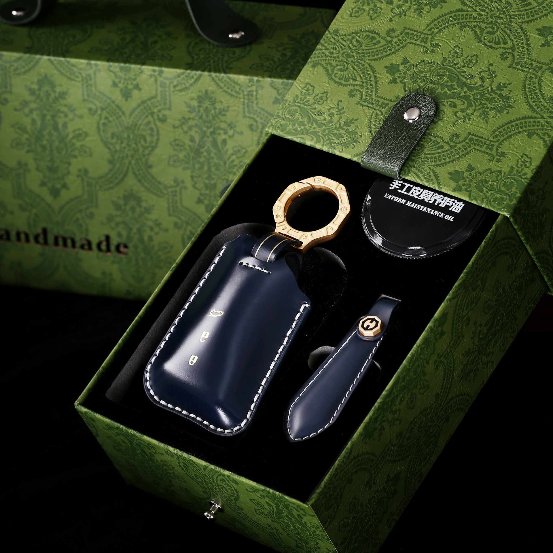 头层牛皮雷克萨斯手工定制钥匙套