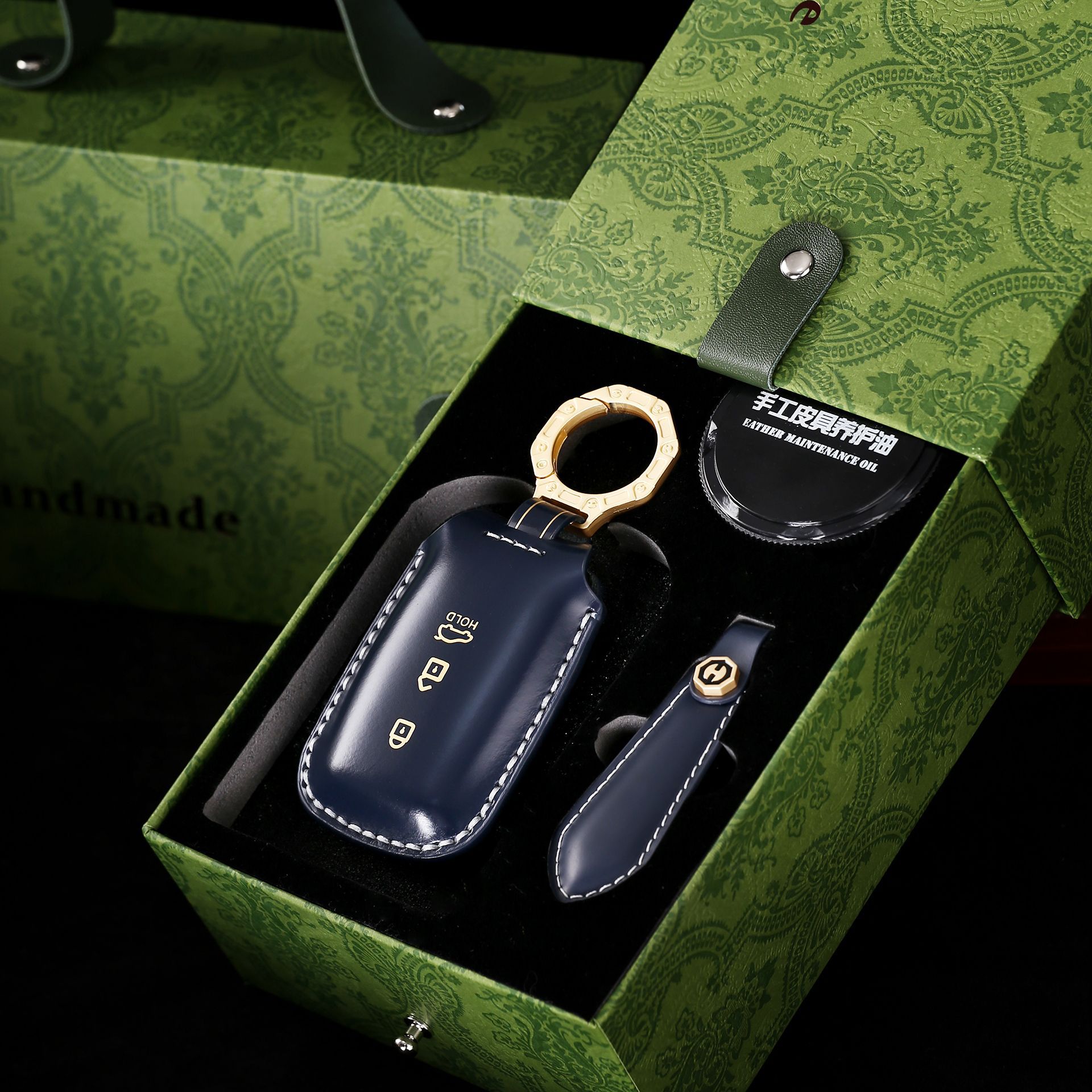 头层牛皮起亚官方手工定制钥匙套