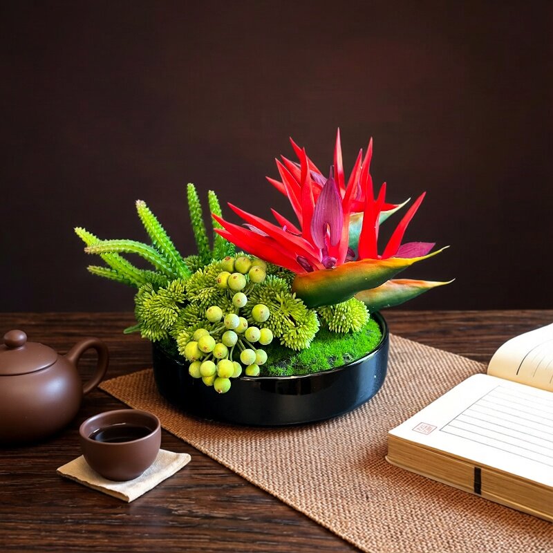 仿真花艺餐桌装饰绿植组合摆件图片