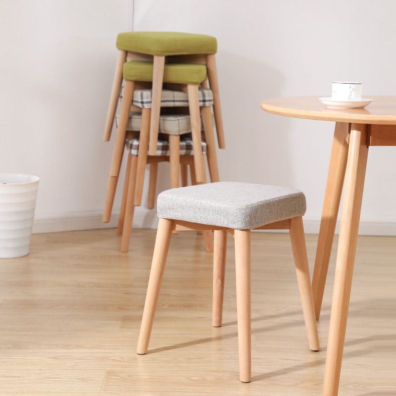 高凳子可叠放餐凳吃饭家用大人结实不占空间的实木板凳可摞叠商用