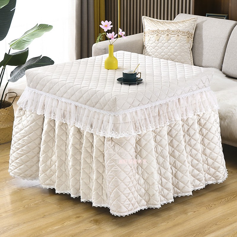 北欧加厚电炉罩烤火罩正方形麻将机桌罩茶几桌布电暖炉取暖被罩子