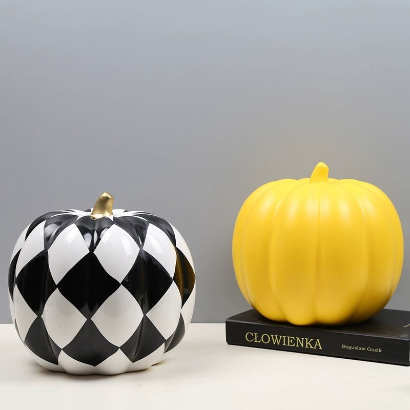 创意贴花陶瓷南瓜现代美式北欧酒店样板间家居软装工艺品摆件