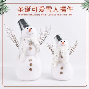 饰品铁桶帽雪人造型摆饰商场酒店橱窗拍摄场景布置道具摆件 圣诞装
