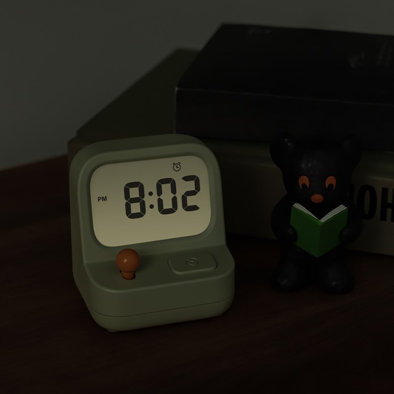 游戏机闹钟儿童男孩床头夜光贪睡静音时钟计时器两用学生宿舍