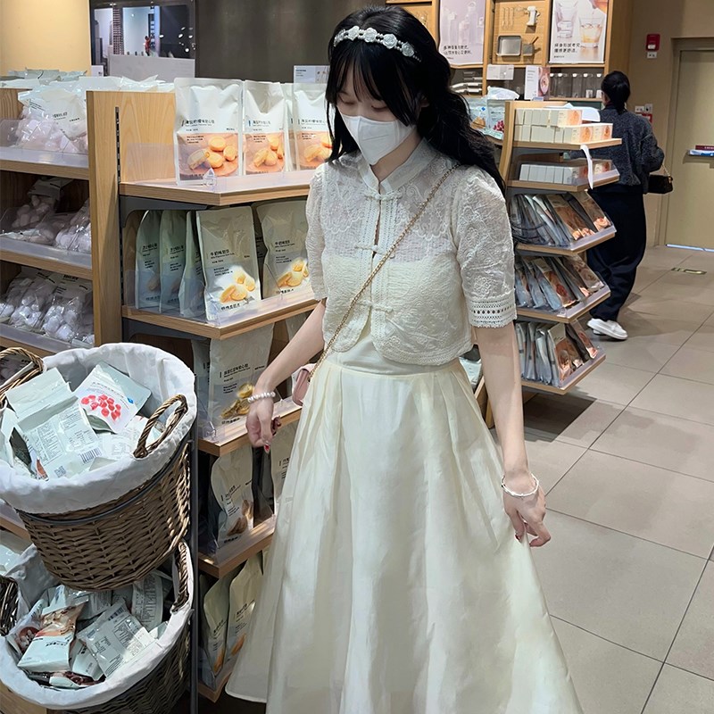 汉服改良版旗袍连衣裙少女夏2024新款初中高中学生新X中式裙子套
