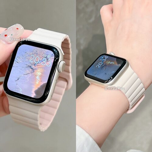 适用iwatch经典款磁吸硅胶表带