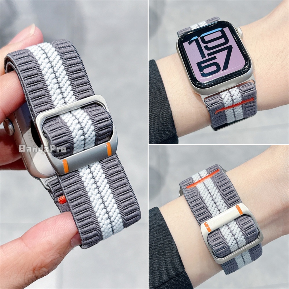 适用iwatch越野编织高弹表带新款