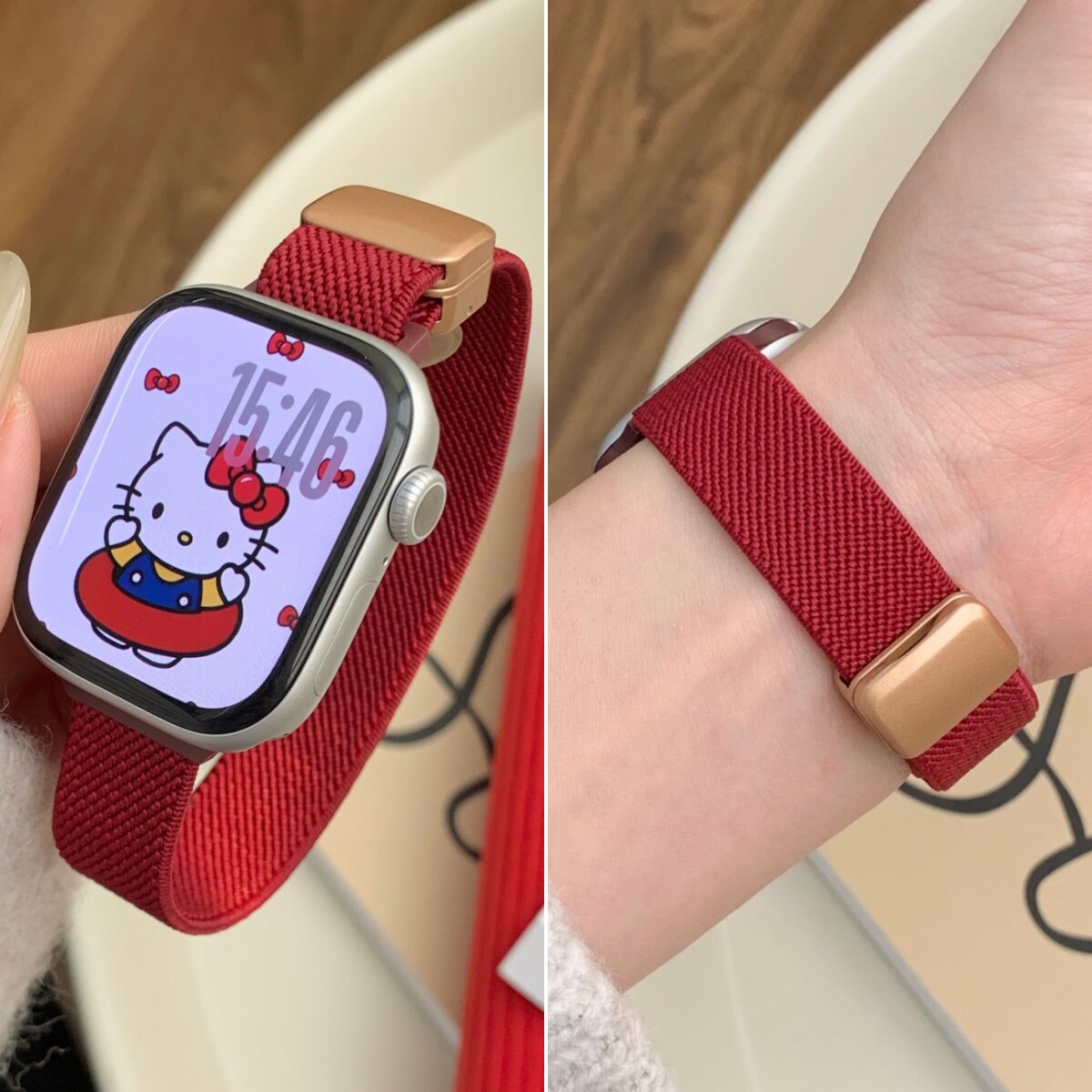 适用iwatch细款清爽尼龙磁吸表带