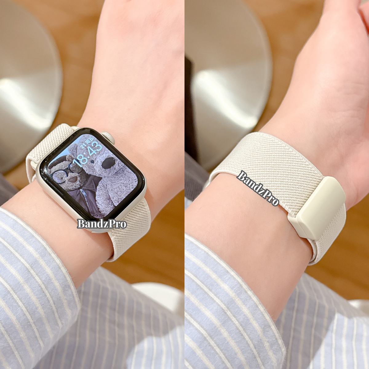 适用iwatch弹力尼龙磁吸扣表带