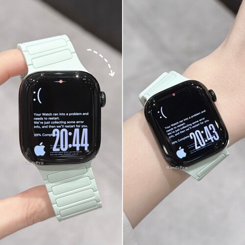 适用iwatch不规则款磁吸硅胶表带