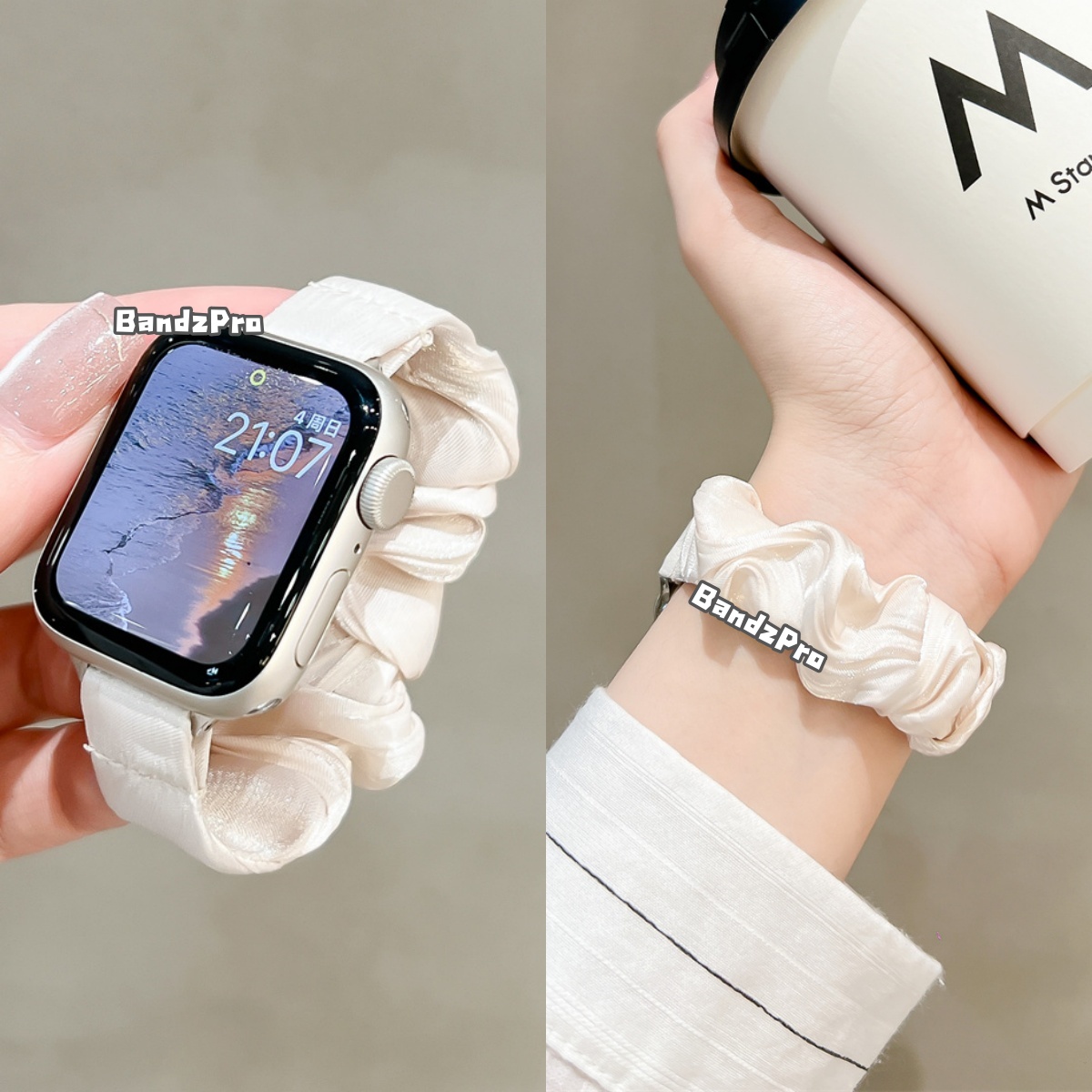 适用iwatch创意弹力发圈表带夏天