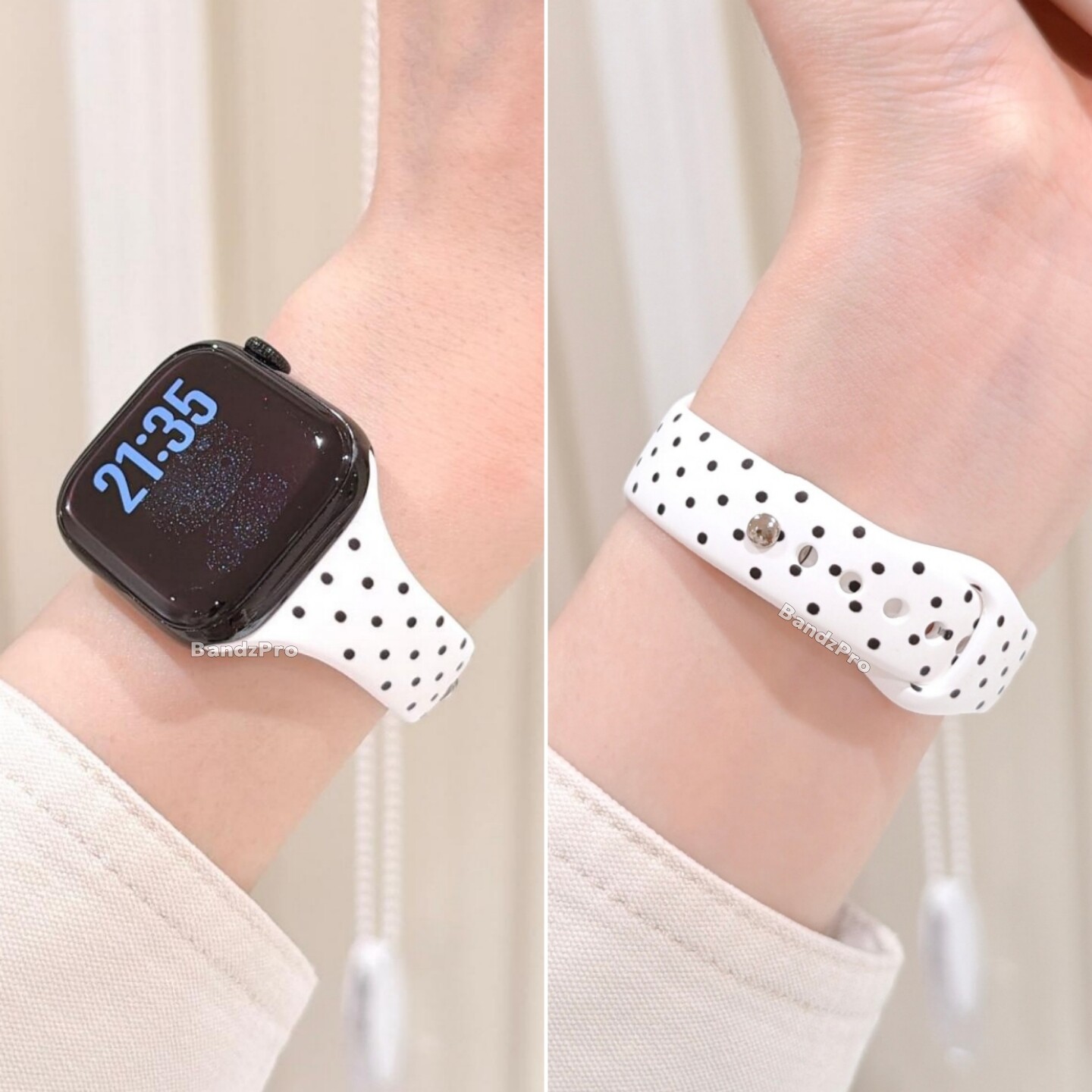 适用iwatch韩系波点细款硅胶表带图片